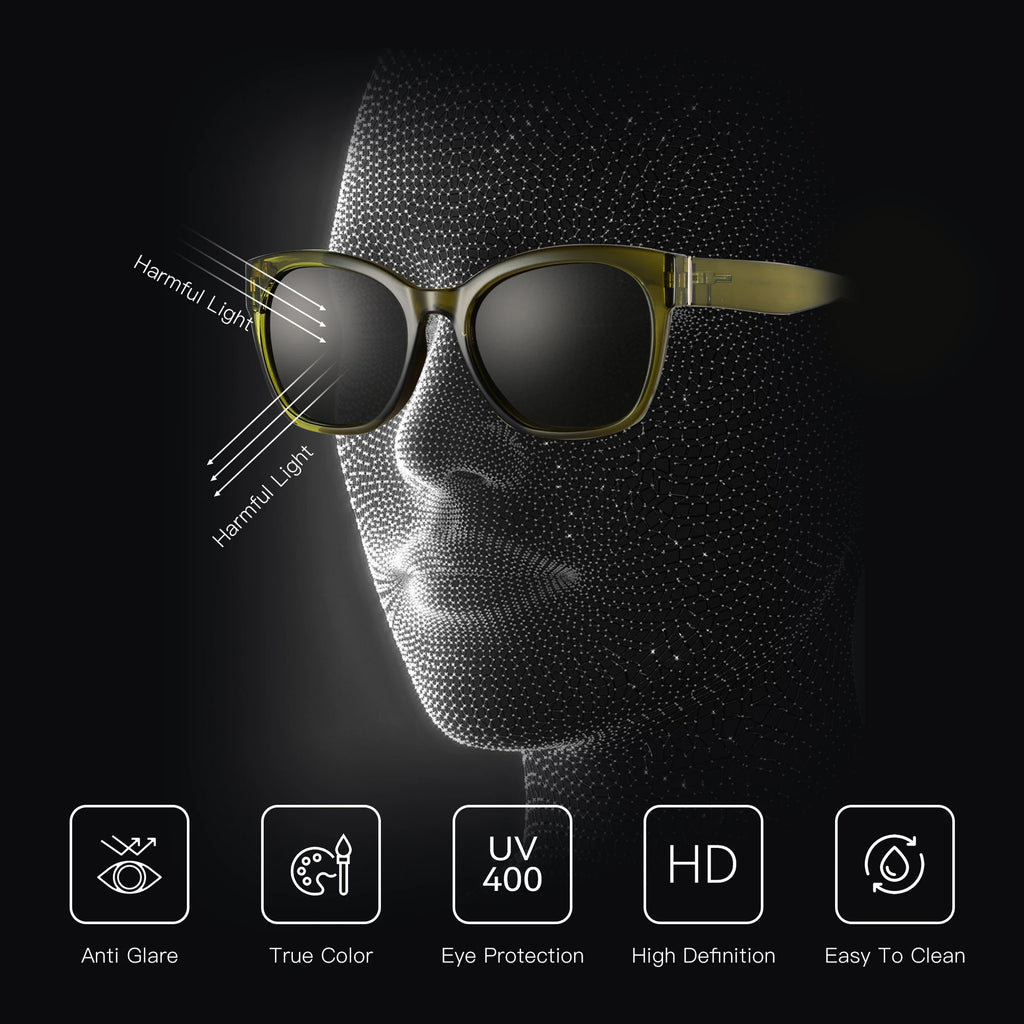 ZENOTTIC Fashion Original Thick Butterfly Frame Polarized Sunglasses