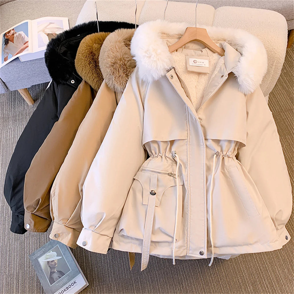 Women Autumn Winter Fashion Coats Korean Hooded