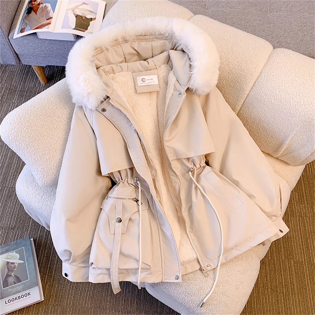 Women Autumn Winter Fashion Coats Korean Hooded