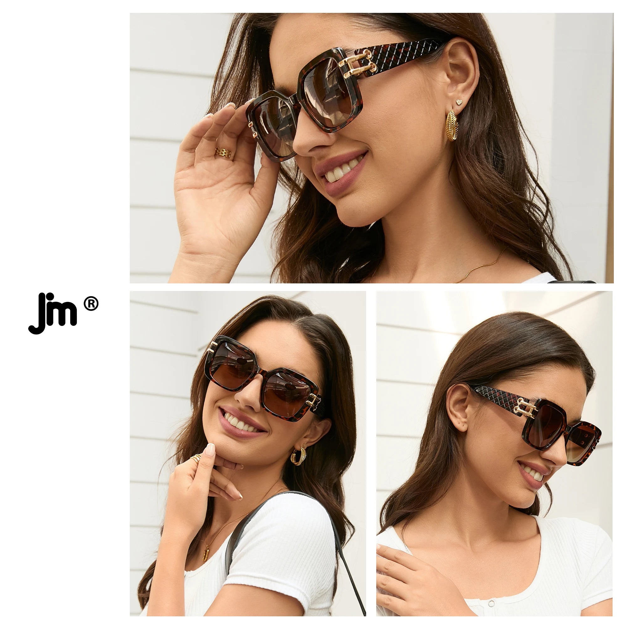 JM Vintage Oversized Square Polarized Sunglasses for Women