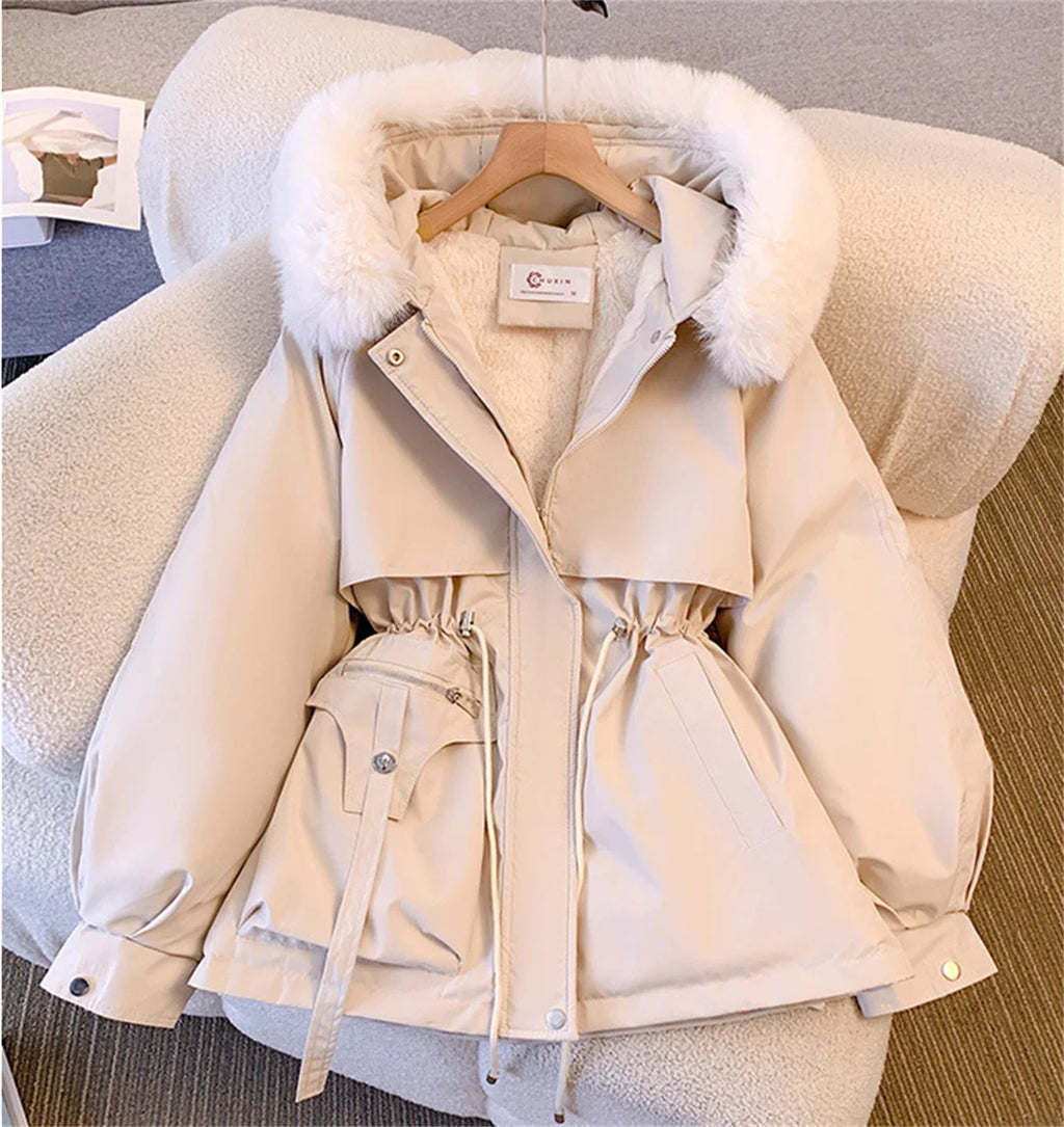 Women Autumn Winter Fashion Coats Korean Hooded