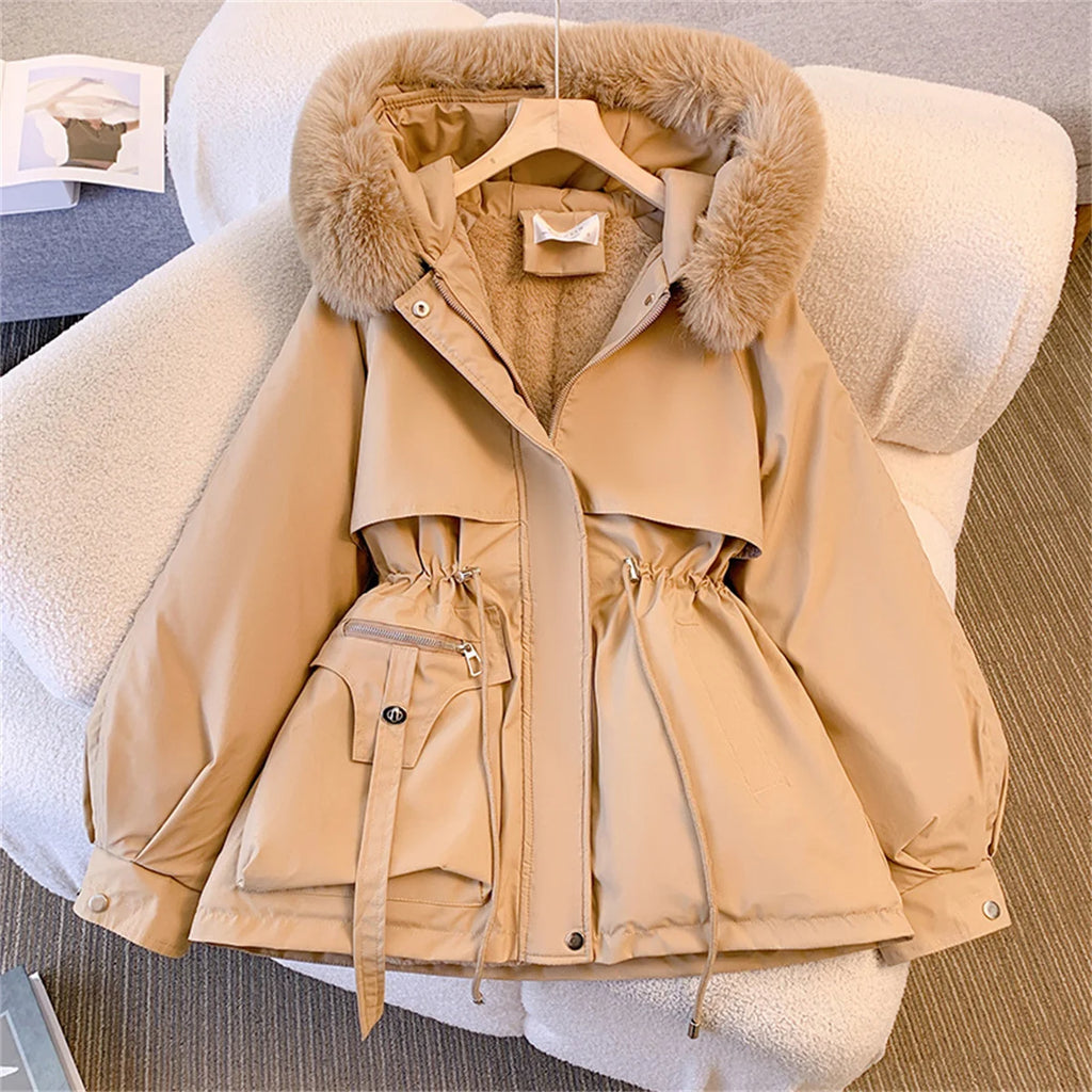 Women Autumn Winter Fashion Coats Korean Hooded