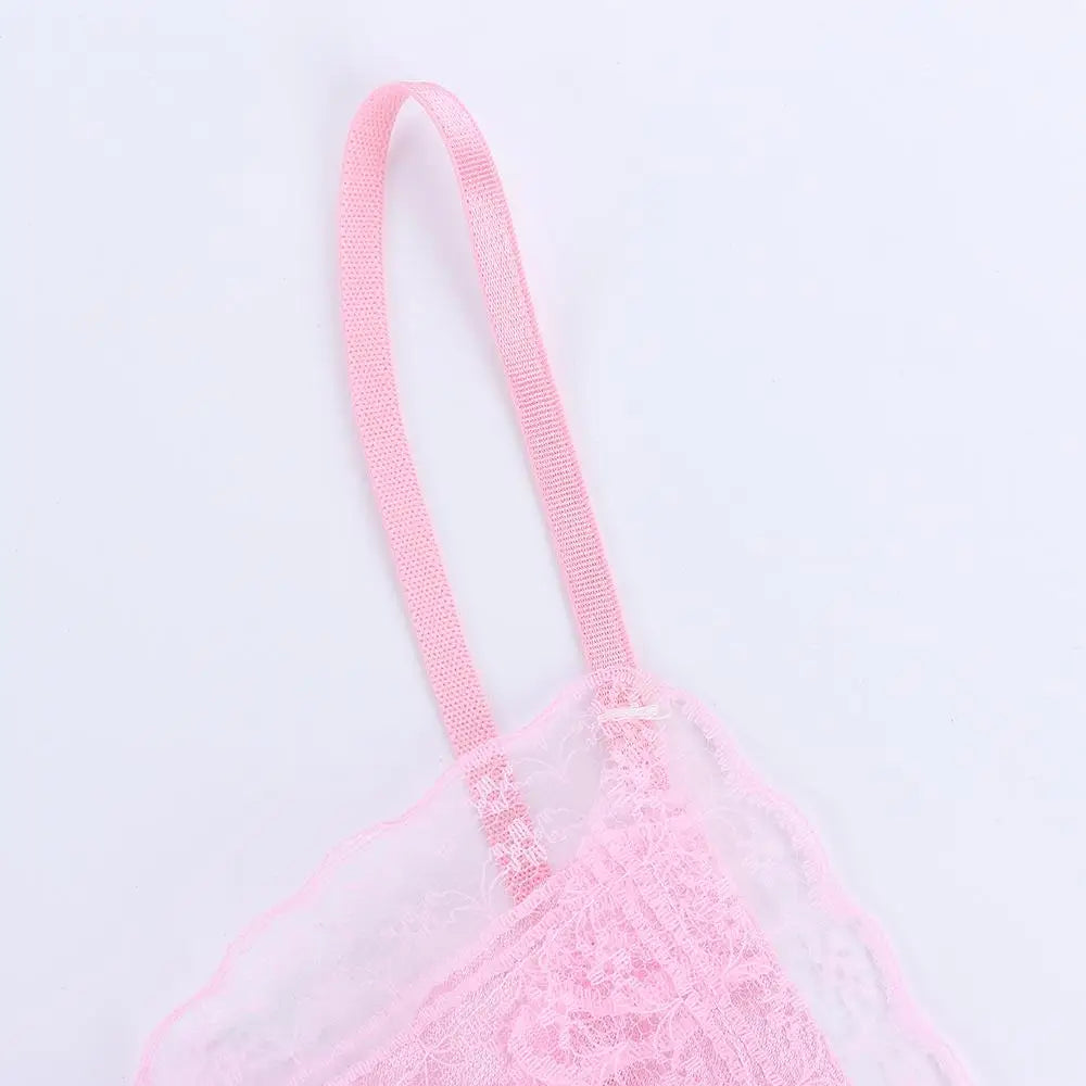 Sexy Lace Camisola Bowknots Women's Nightgowns Silk Dress Patchwork Lingerie Nighty Women