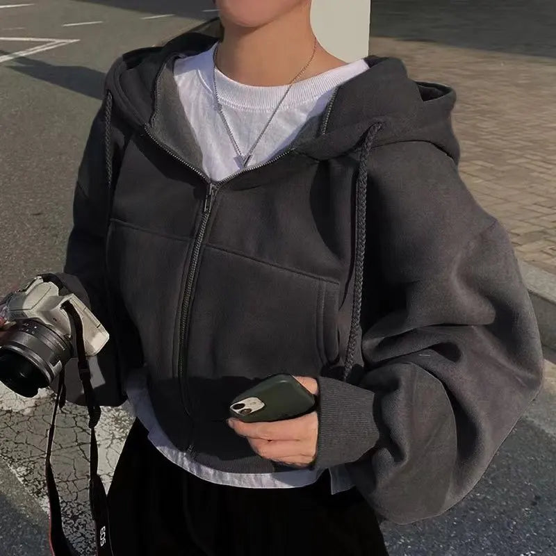 Autumn Winter Hooded Hoodies Women Casual Streetwear