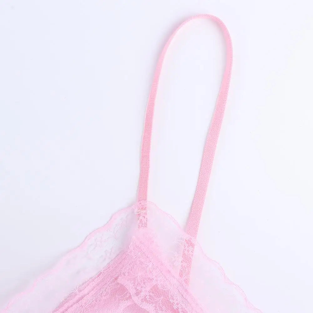 Sexy Lace Camisola Bowknots Women's Nightgowns Silk Dress Patchwork Lingerie Nighty Women